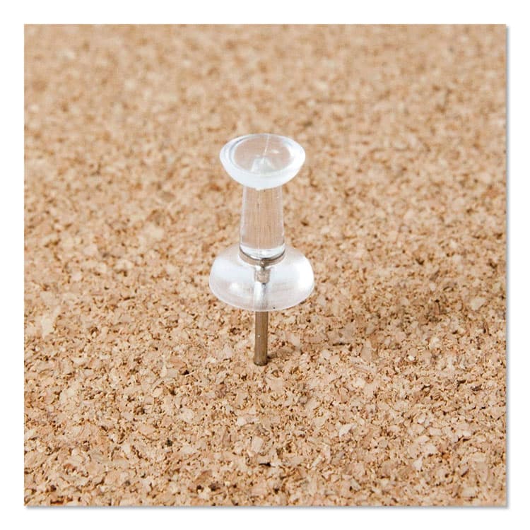 U BRANDS Standard Push Pins, Plastic, Clear, Clear Head/Silver Pin, 0.44", 200/Pack (UBR3088U0624) thumbnail 3
