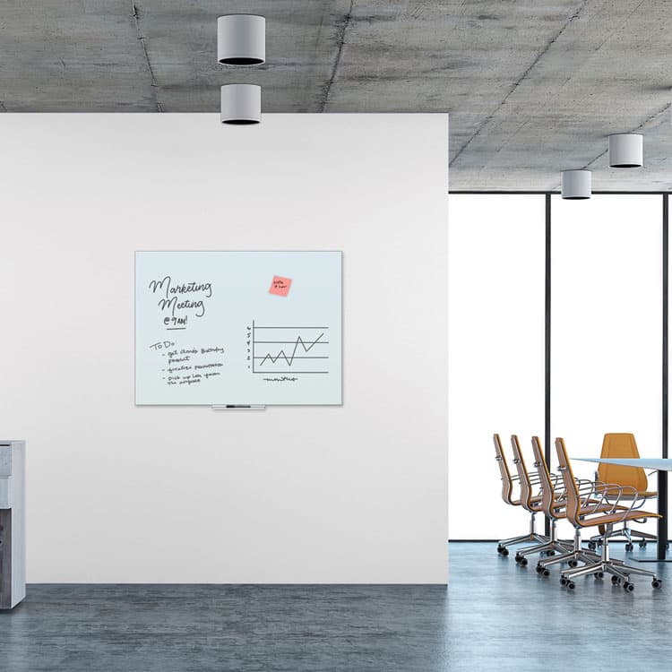 U BRANDS Floating Glass Dry Erase Board, 48" x 36" (Actual Size: 47" x 35"), White Surface (UBR3977U0001) thumbnail 2