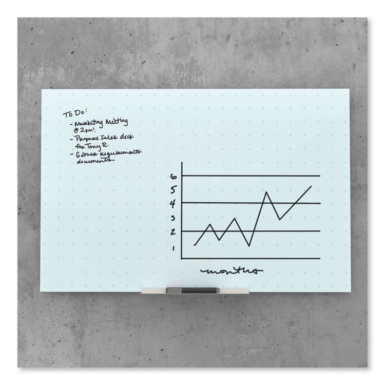U BRANDS Floating Glass Ghost Grid Dry Erase Board, 36" x 24" (Actual Size: 35" x 23"), White Surface (UBR2798U0001) thumbnail 3