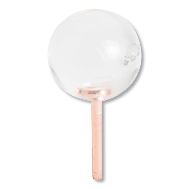 U BRANDS Fashion Sphere Push Pins, Plastic, Clear/Rose Gold, 0.44", 100/Pack (UBR3089U0624) thumbnail 3