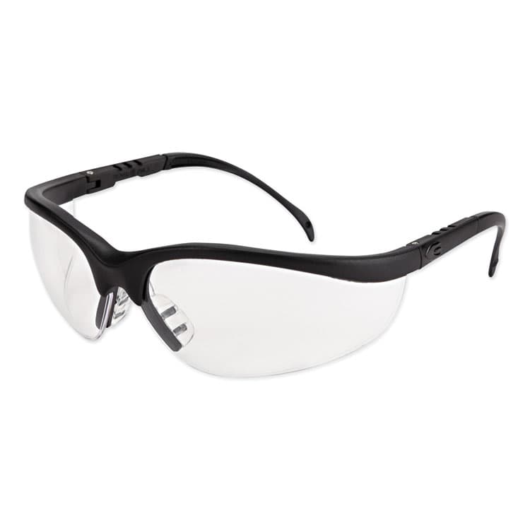 MCR SAFETY Klondike Safety Glasses, Matte Black Half Frame, Clear Dual Lens, 12/Box (CRWKD110BX)