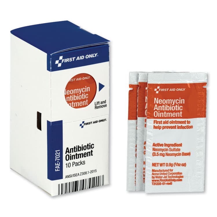 FIRST AID ONLY, . SmartCompliance Antibiotic Ointment, 0.9 g Packet, 10/Box (FAOFAE7021)