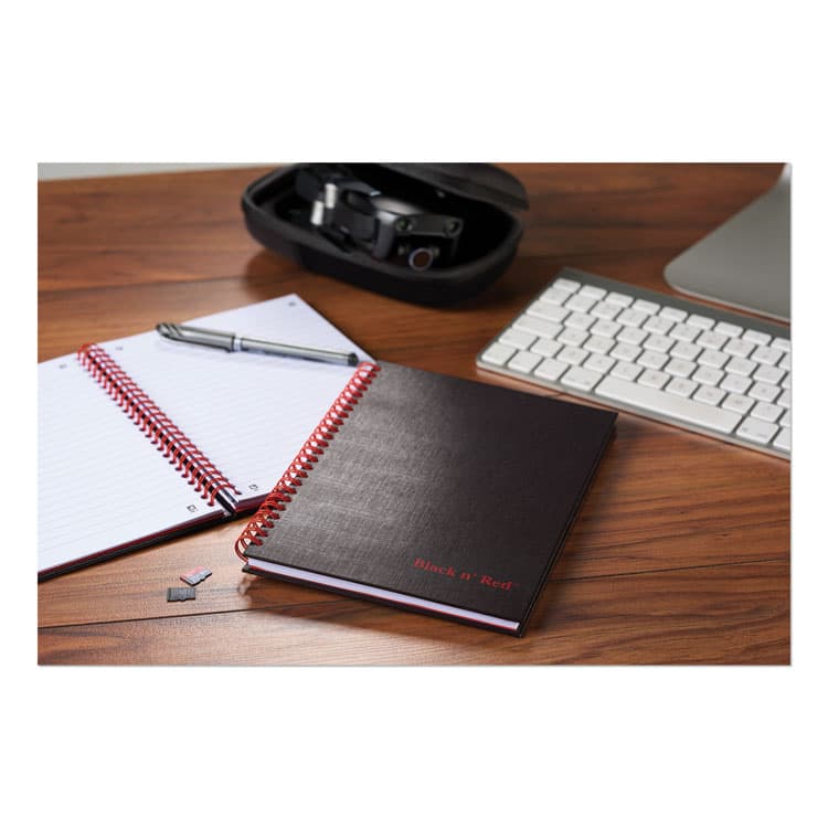 MEAD PRODUCTS Hardcover Twinwire Notebooks, SCRIBZEE Compatible, 1-Subject, Wide/Legal Rule, Black/Red Cover, (70) 11 x 8.5 Sheets (JDKK67030) thumbnail 4