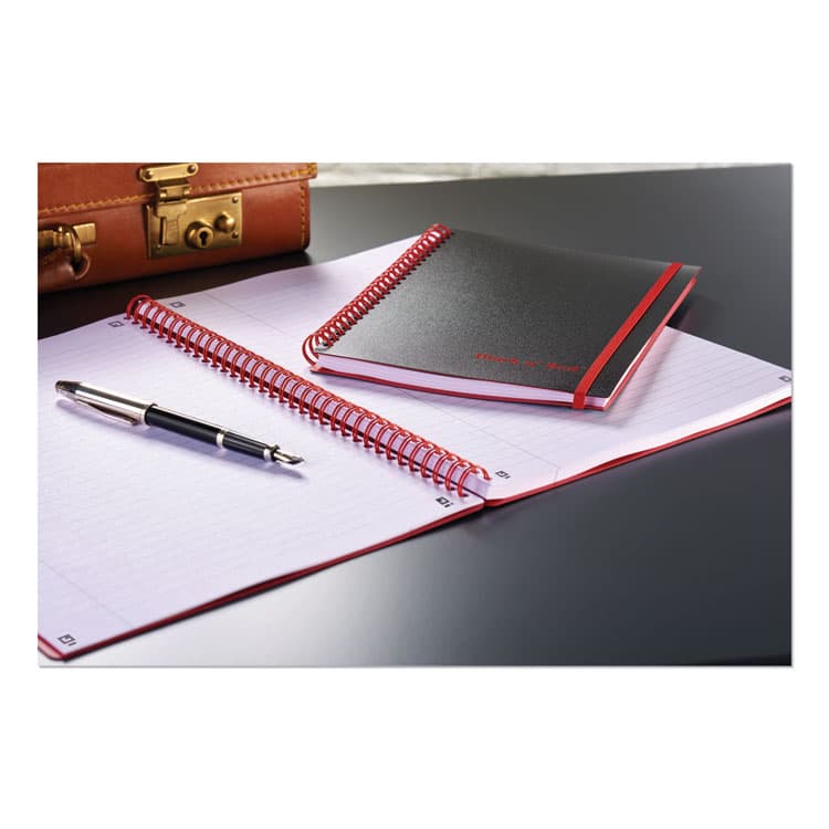 MEAD PRODUCTS Flexible Cover Twinwire Notebooks, SCRIBZEE Compatible, 1-Subject, Wide/Legal Rule, Black/Red Cover, (70) 8.25 x 5.63 Sheets (JDKC67009) thumbnail 2