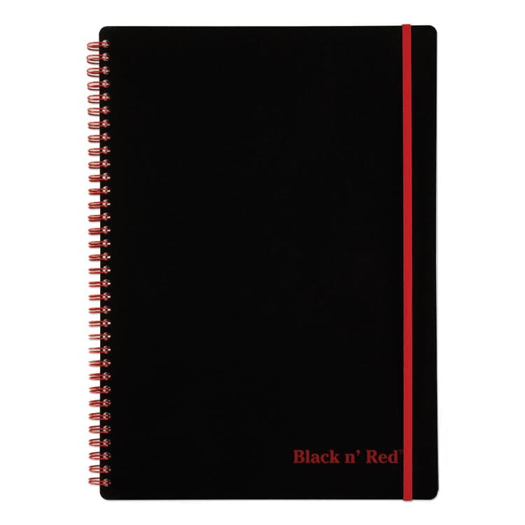 MEAD PRODUCTS Flexible Cover Twinwire Notebooks, SCRIBZEE Compatible, 1-Subject, Wide/Legal Rule, Black/Red Cover, (70) 11.75 x 8.25 Sheets (JDKE67008) thumbnail 2