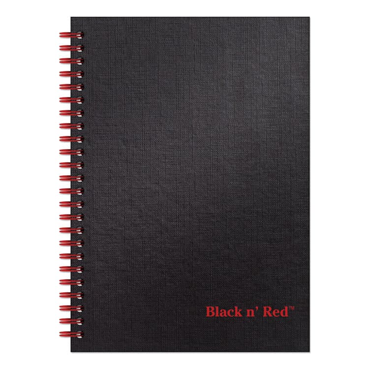 MEAD PRODUCTS Hardcover Twinwire Notebooks, SCRIBZEE Compatible, 1-Subject, Wide/Legal Rule, Black/Red Cover, (70) 8.25 x 5.88 Sheets (JDKL67000)