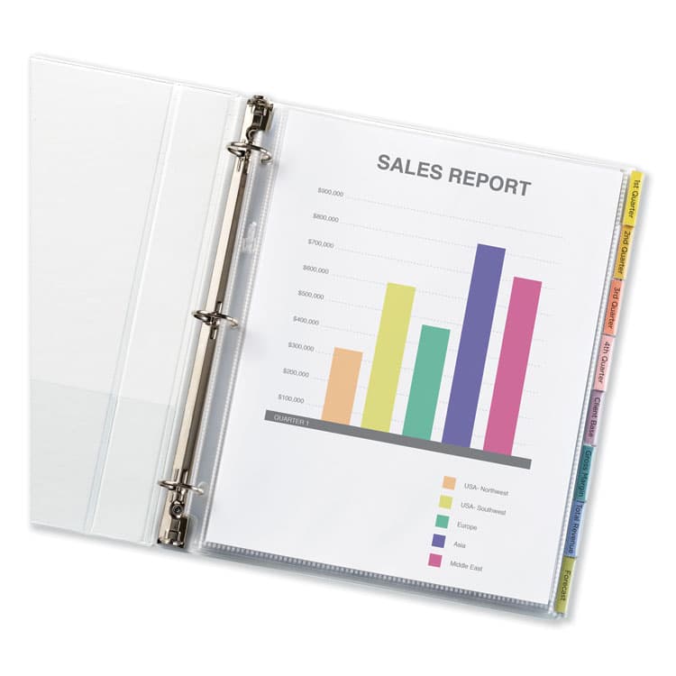 AVERY PRODUCTS CORPORATION Protect 'n Tab Sheet Protectors, 8-Tabs, Heavy-Duty, Side: 3-Hole Punched, Top Load 8.5 x 11 Insert, Clear, 8/Set (AVE74161) thumbnail 4