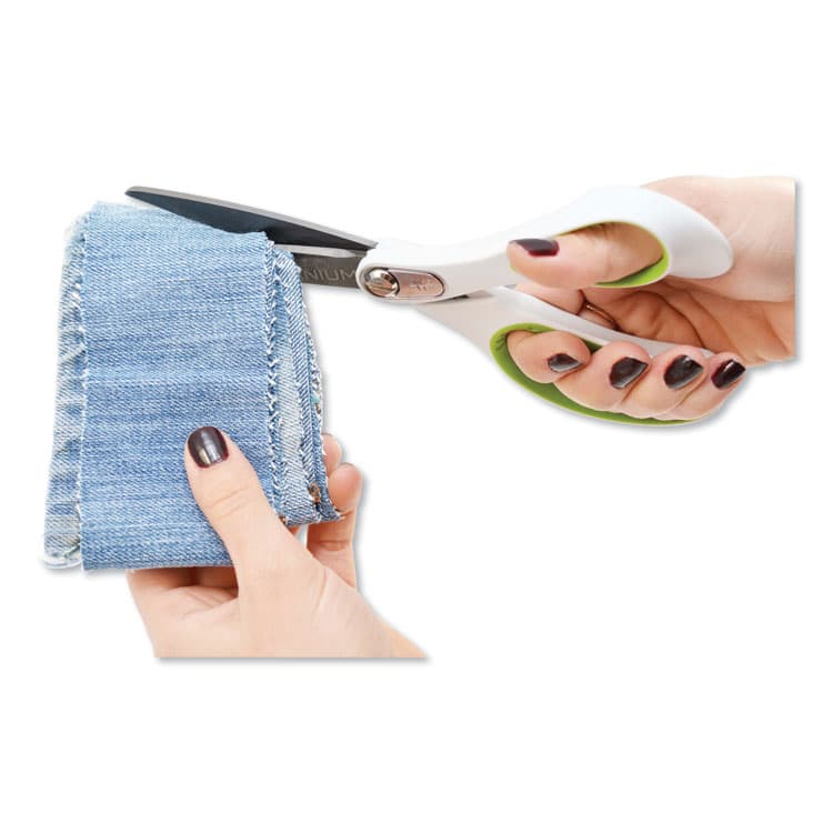 ACME UNITED CORPORATION CarboTitanium Bonded Scissors, 8" Overall Length, 3.25" Cut Length, Straight White/Green Handle (ACM16447) thumbnail 3