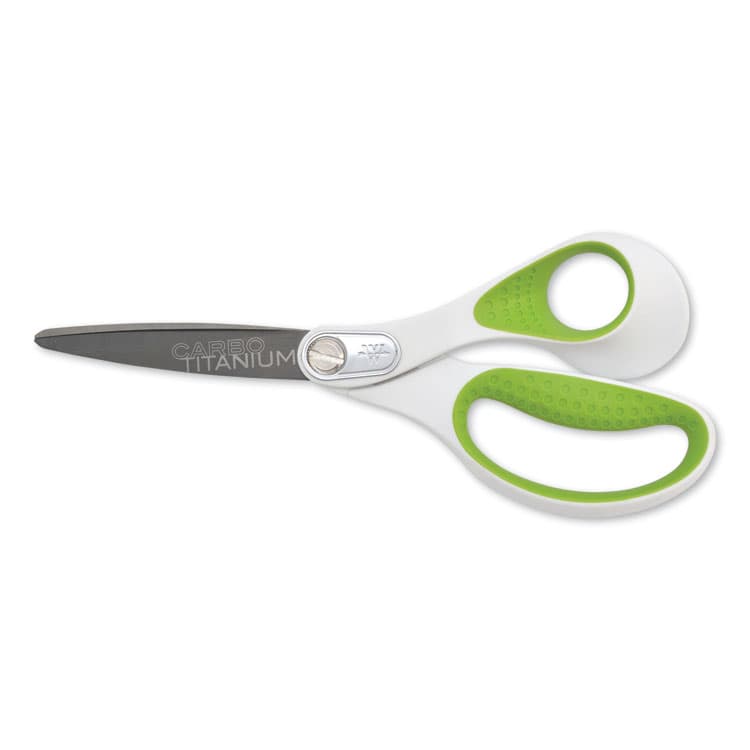 ACME UNITED CORPORATION CarboTitanium Bonded Scissors, 8" Overall Length, 3.25" Cut Length, Straight White/Green Handle (ACM16447) thumbnail 2