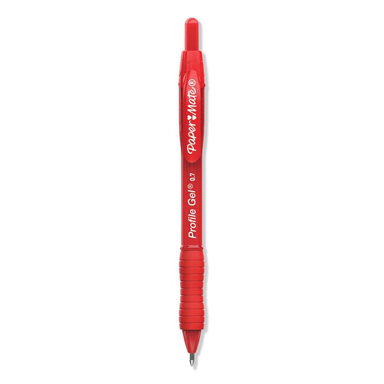 SANFORD Profile Gel Pen, Retractable, Medium 0.7 mm, Red Ink, Translucent Red Barrel, Dozen (PAP2095463)