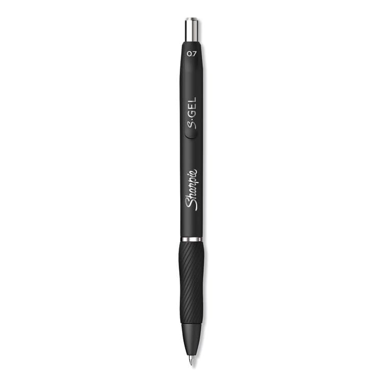 SANFORD S-Gel High-Performance Gel Pen, Retractable, Medium 0.7 mm, Black Ink, Black Barrel, Dozen (SAN2096159)