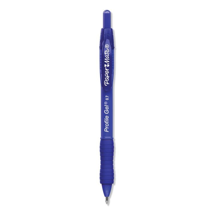 SANFORD Profile Gel Pen, Retractable, Medium 0.7 mm, Blue Ink, Translucent Blue Barrel, Dozen (PAP2095472)