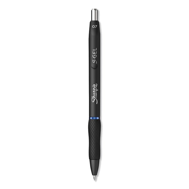 SANFORD S-Gel High-Performance Gel Pen, Retractable, Medium 0.7 mm, Blue Ink, Black Barrel, Dozen (SAN2096152) thumbnail 2