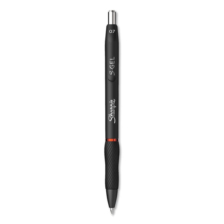 SANFORD S-Gel High-Performance Gel Pen, Retractable, Medium 0.7 mm, Red Ink, Black Barrel, Dozen (SAN2096158)