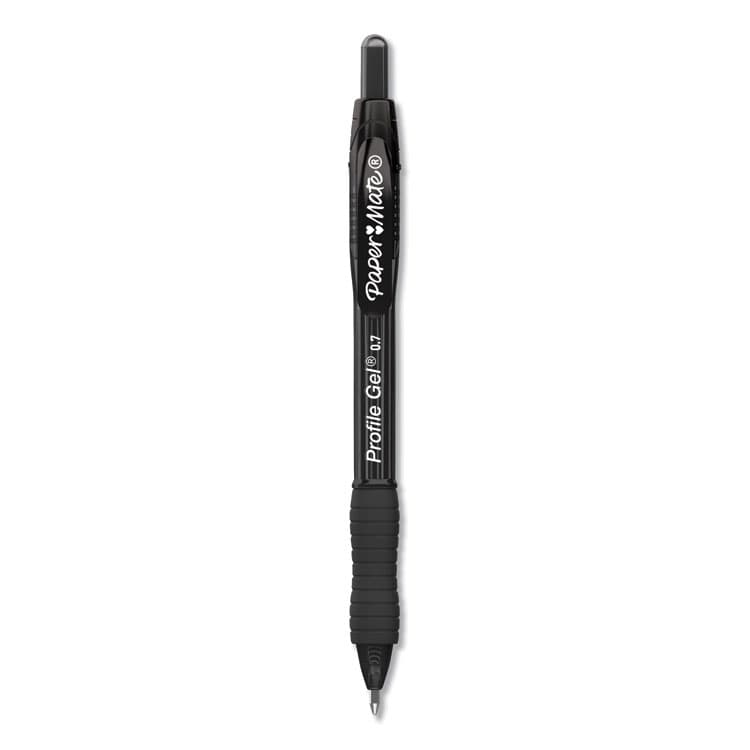 SANFORD Profile Gel Pen, Retractable, Medium 0.7 mm, Black Ink, Translucent Black Barrel, Dozen (PAP2095476)
