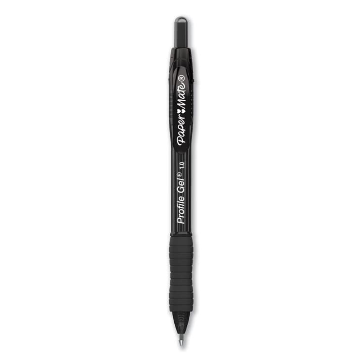 SANFORD Profile Gel Pen, Retractable, Bold 1 mm, Black Ink, Translucent Black Barrel, Dozen (PAP2095465)