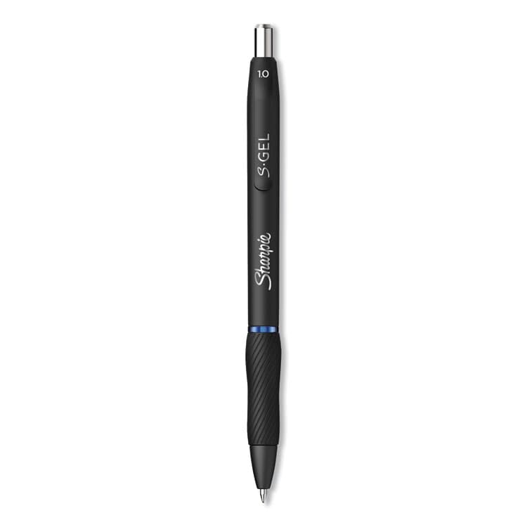 SANFORD S-Gel High-Performance Gel Pen, Retractable, Bold 1 mm, Blue Ink, Black Barrel, Dozen (SAN2096187)
