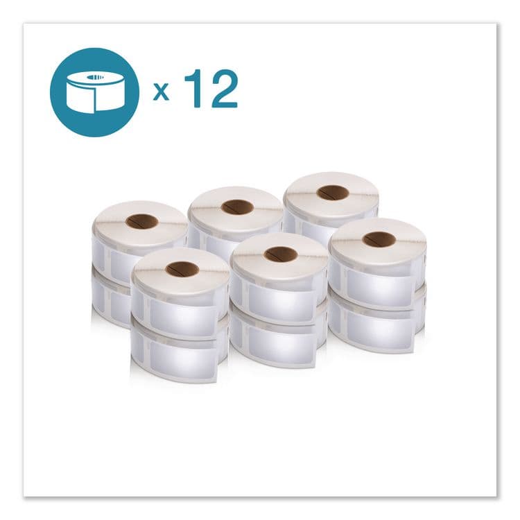 DYMO LW Multipurpose Labels, 1" x 2.13", White, 500 Labels/Roll, 12 Rolls/Pack (DYM2050821)