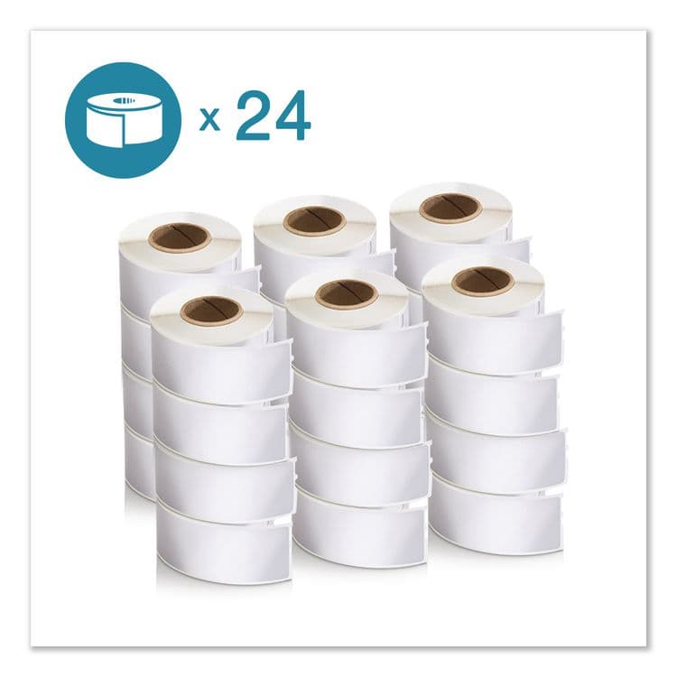 DYMO LW Address Labels, 1.13" x 3.5", White, 350 Labels/Roll, 24 Rolls/Box (DYM2050813)