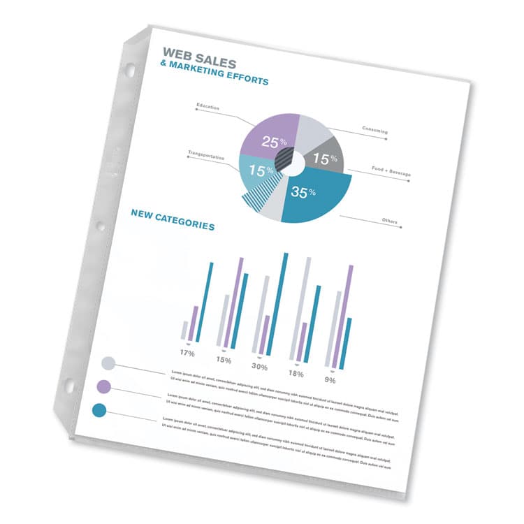 AVERY PRODUCTS CORPORATION Super Heavyweight Easy Load Non-Glare Sheet Protector, Side: 3-Hole Punched, Top Load 8.5 x 11 Insert, Clear Front, 50/Box (AVE74131) thumbnail 4