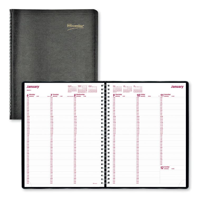 REDIFORM OFFICE PRODUCTS Essential Collection Weekly Appointment Book in Columnar Format, 11 x 8.5, Black Cover, 12-Month (Jan to Dec): 2026 (REDCB950BLK)