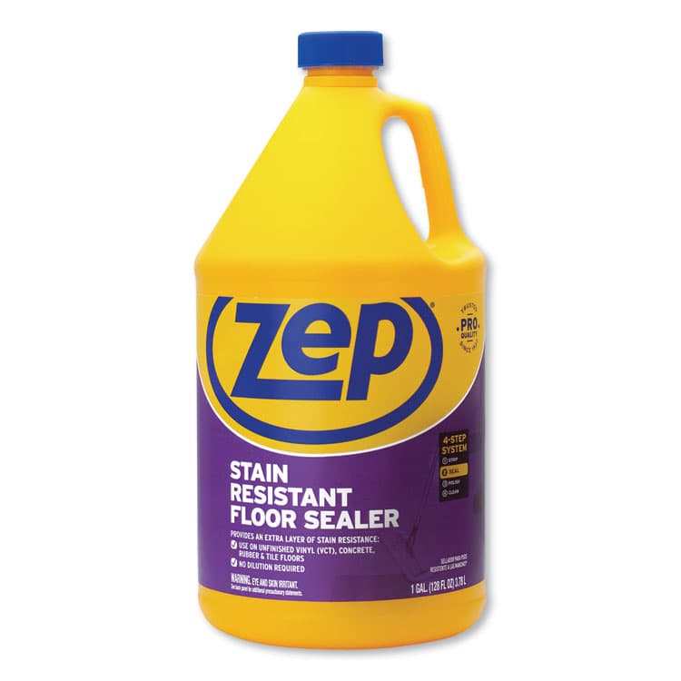 ZEP . Stain Resistant Floor Sealer, Unscented, 1 gal, 4/Carton (ZPEZUFSLR128CT)
