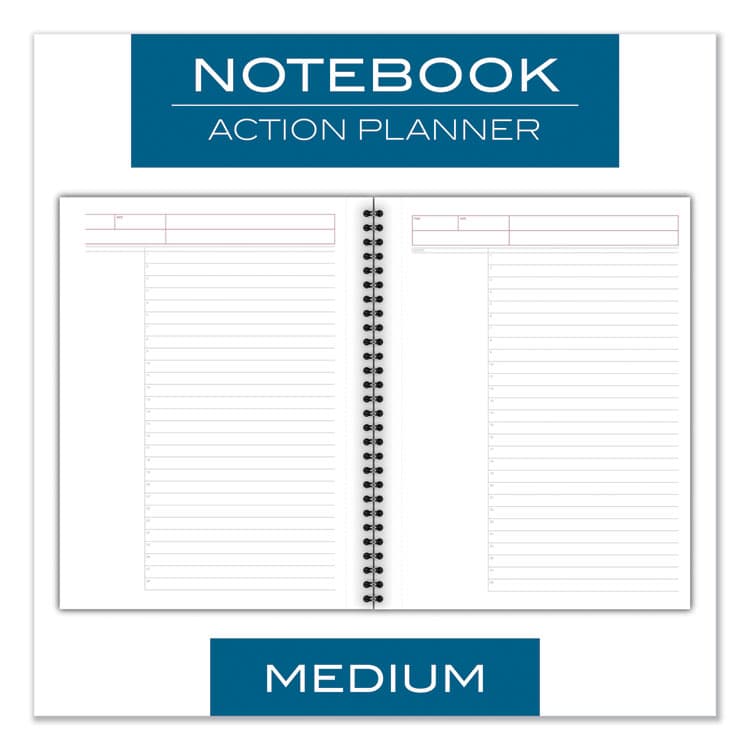 MEAD PRODUCTS Wirebound Guided Business Notebook, Action Planner Project-Management Format, Dark Gray Cover, (80) 9.5 x 7.5 Sheets (MEA06122) thumbnail 3