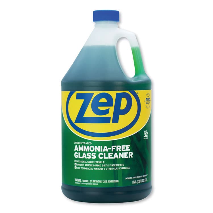ZEP . Ammonia-Free Glass Cleaner, Pleasant Scent, 1 gal Bottle, 4/Carton (ZPEZU1052128CT) thumbnail 2