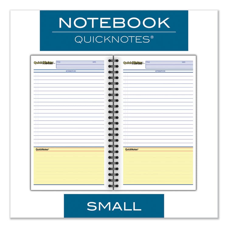 MEAD PRODUCTS Wirebound Guided Business Notebook, QuickNotes List-Management Format, Dark Gray Linen Cover, (80) 8 x 5 Sheets (MEA06096) thumbnail 2