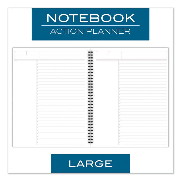 MEAD PRODUCTS Wirebound Guided Business Notebook, Action Planner Project-Management Format, Dark Gray Linen Cover, (80) 11 x 8.5 Sheets (MEA06064) thumbnail 2