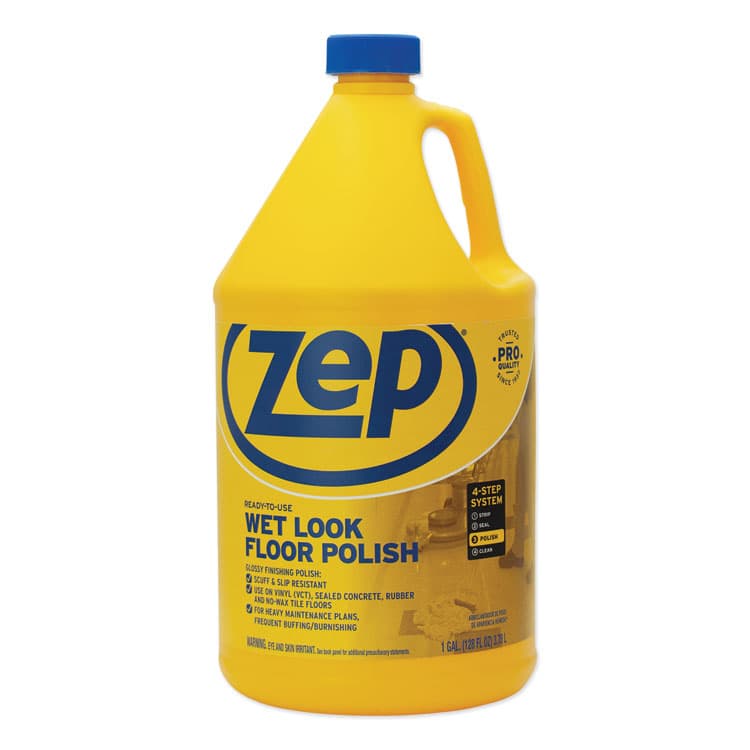 ZEP . Wet Look Floor Polish, 1 gal, 4/Carton (ZPEZUWLFF128CT) thumbnail 2