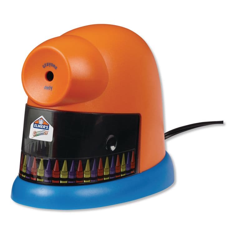 HUNT MFG. CrayonPro Electric Sharpener, School Version, AC-Powered, 5.63 x 8.75 x 7.13, Orange/Blue (EPI1680)