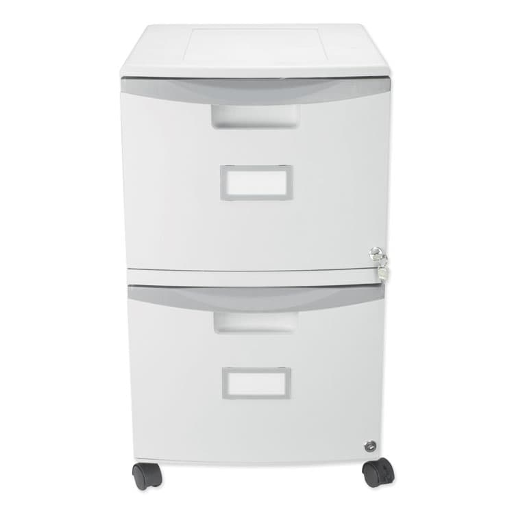STOREX Two-Drawer Mobile Filing Cabinet, 2 Legal/Letter-Size File Drawers, Gray, 14.75" x 18.25" x 26" (STX61310B01C)