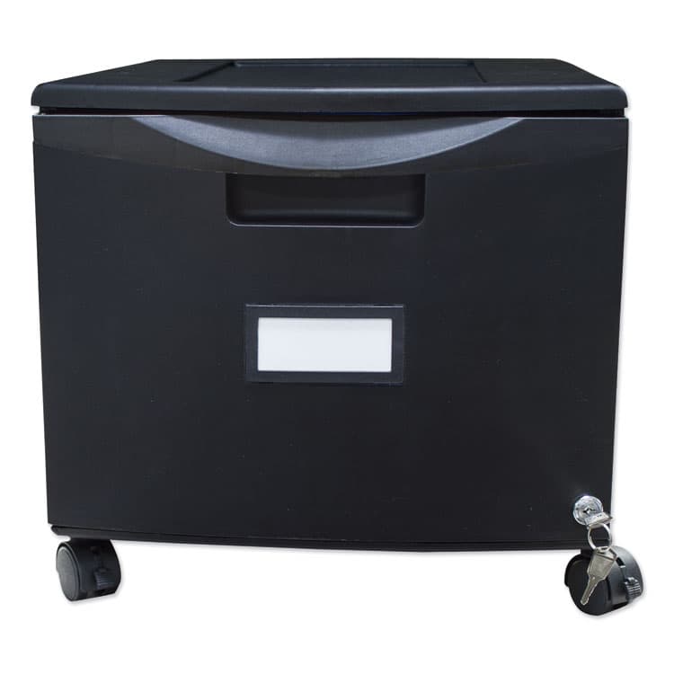 STOREX Single-Drawer Mobile Filing Cabinet, 1 Legal/Letter-Size File Drawer, Black, 14.75" x 18.25" x 12.75" (STX61264B01C)