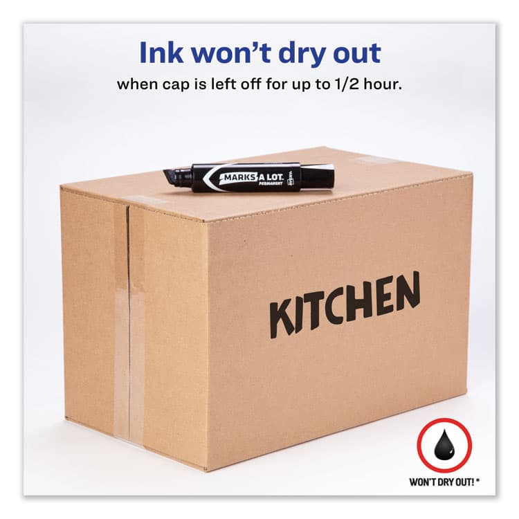 AVERY PRODUCTS CORPORATION MARKS A LOT Extra-Large Desk-Style Permanent Marker, Extra-Broad Chisel Tip, Black (24148) (AVE24148) thumbnail 3