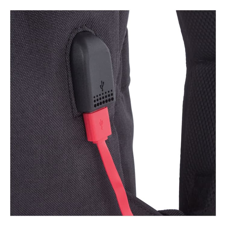 THE BUGATTI GROUP Cadence 2 Section Business Backpack, Fits Devices Up to 15.6", Polyester, 6 x 6 x 17, Charcoal (SWZBKP1012SMCH) thumbnail 4