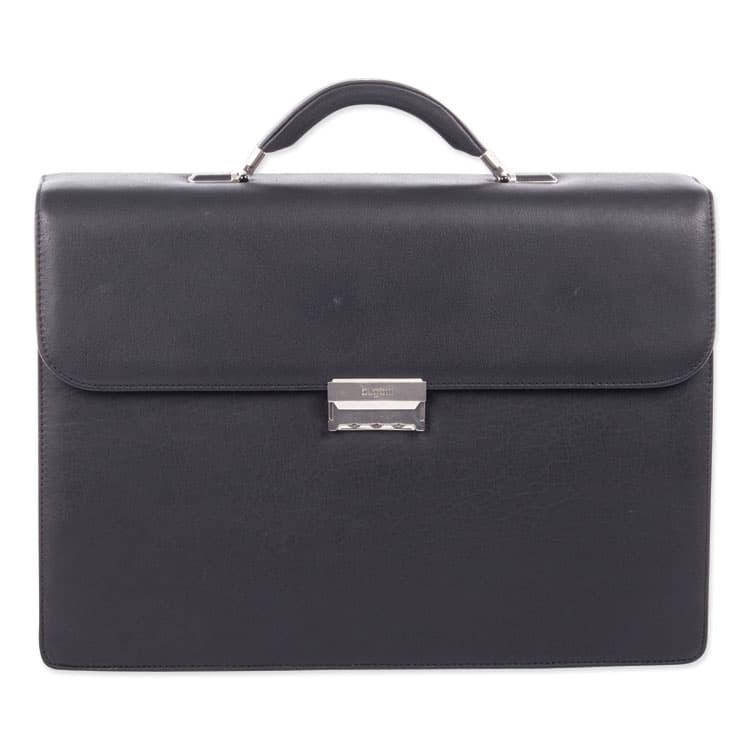 THE BUGATTI GROUP Milestone Briefcase, Fits Devices Up to 15.6", Leather, 5 x 5 x 12, Black (SWZ49545801SM) thumbnail 3
