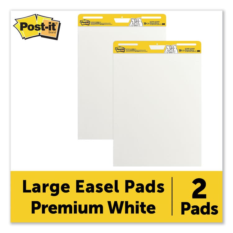 3M/COMMERCIAL TAPE DIV. Vertical-Orientation Self-Stick Easel Pads, Unruled, (30) White 25" x 30" Sheets, 2/Carton (MMM559) thumbnail 2