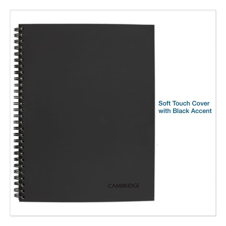 MEAD PRODUCTS Wirebound Business Notebook, 1-Subject, Wide/Legal Rule, Black Linen Cover, (80) 11 x 8.5 Sheets (MEA06062) thumbnail 2