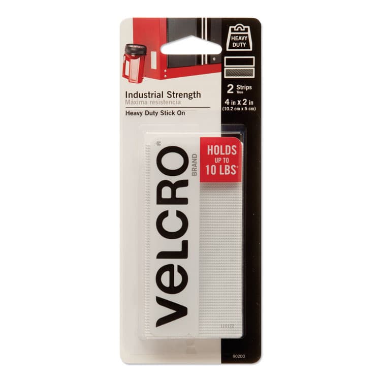 VELCRO USA, . Industrial-Strength Heavy-Duty Fasteners, 2" x 4", White, 2/Pack (VEK90200)