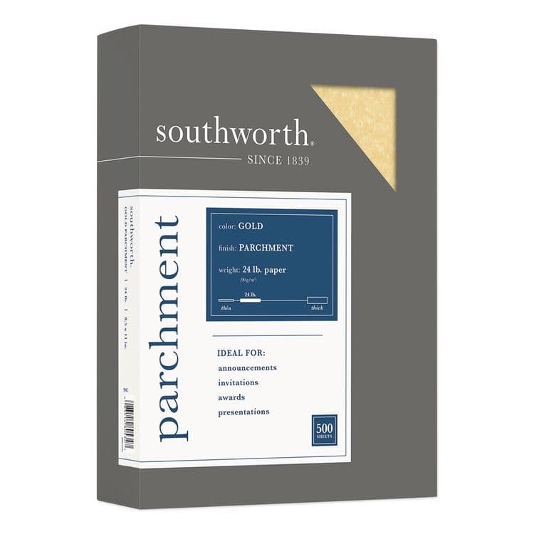 SOUTHWORTH CO. Parchment Specialty Paper, 24 lb Bond Weight, 8.5 x 11, Gold, 500/Ream (SOU994C)