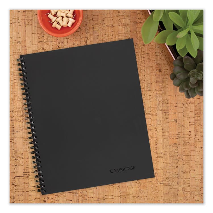 MEAD PRODUCTS Wirebound Business Notebook, 1-Subject, Wide/Legal Rule, Black Linen Cover, (80) 9.5 x 6.63 Sheets (MEA06672) thumbnail 2