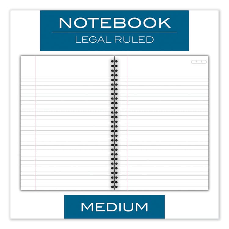 MEAD PRODUCTS Wirebound Business Notebook, 1-Subject, Wide/Legal Rule, Black Linen Cover, (80) 9.5 x 6.63 Sheets (MEA06672) thumbnail 3