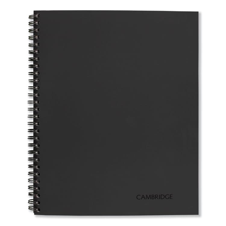 MEAD PRODUCTS Wirebound Business Notebook, 1-Subject, Wide/Legal Rule, Black Linen Cover, (80) 9.5 x 6.63 Sheets (MEA06672)