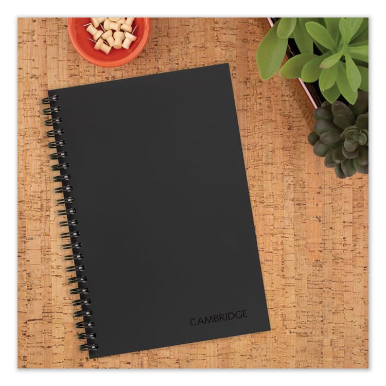 MEAD PRODUCTS Wirebound Business Notebook, 1-Subject, Wide/Legal Rule, Black Linen Cover, (80) 8 x 5 Sheets (MEA06074) thumbnail 2