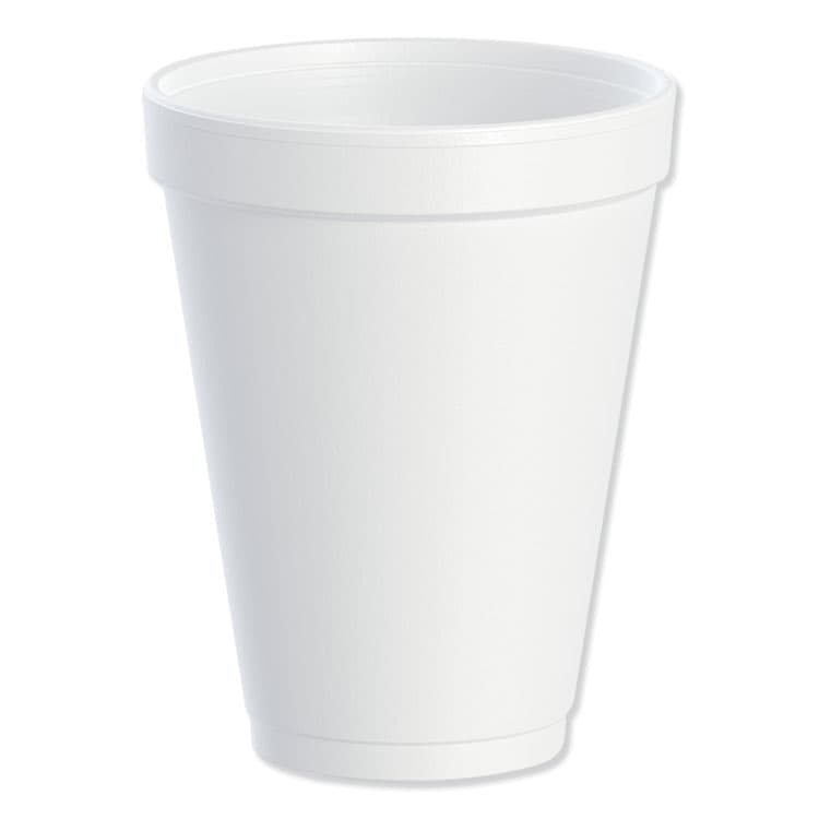 DART Foam Drink Cups, 12 oz, White, 25/Bag, 40 Bags/Carton (DCC12J12)