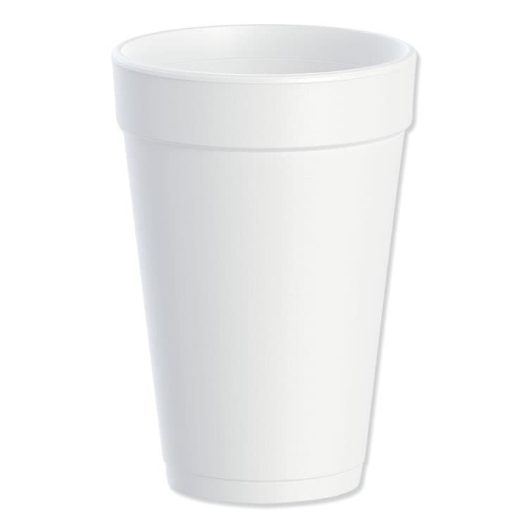 DART Foam Drink Cups, 16 oz., White, 25/Bag, 40 Bags/Carton (DCC16J16)