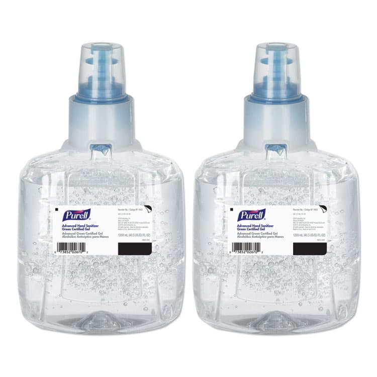 GO-JO INDUSTRIES Advanced Hand Sanitizer Green Certified Gel Refill, For LTX-12 Dispensers, 1,200 mL, Fragrance-Free, 2/Carton (GOJ190302CT) thumbnail 2