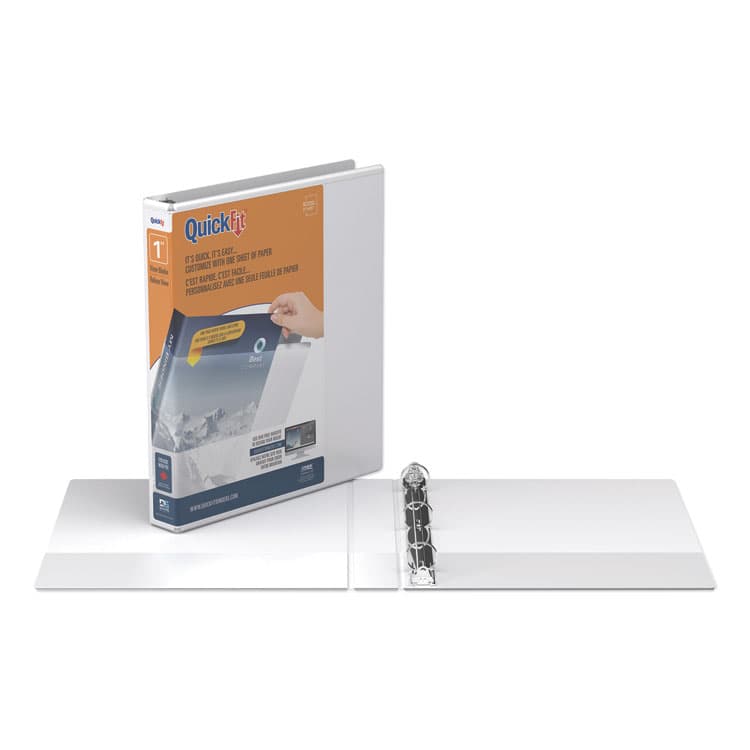 STRIDE WRITING QuickFit Round-Ring View Binder, 3 Rings, 1" Capacity, 11 x 8.5, White (STW88010)