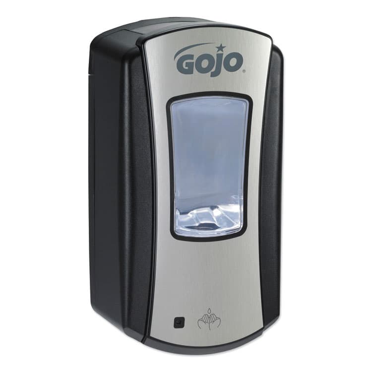 GO-JO INDUSTRIES LTX-12 Touch-Free Dispenser, 1,200 mL, 5.75 x 3.33 x 10.5, Brushed Chrome/Black (GOJ191904)